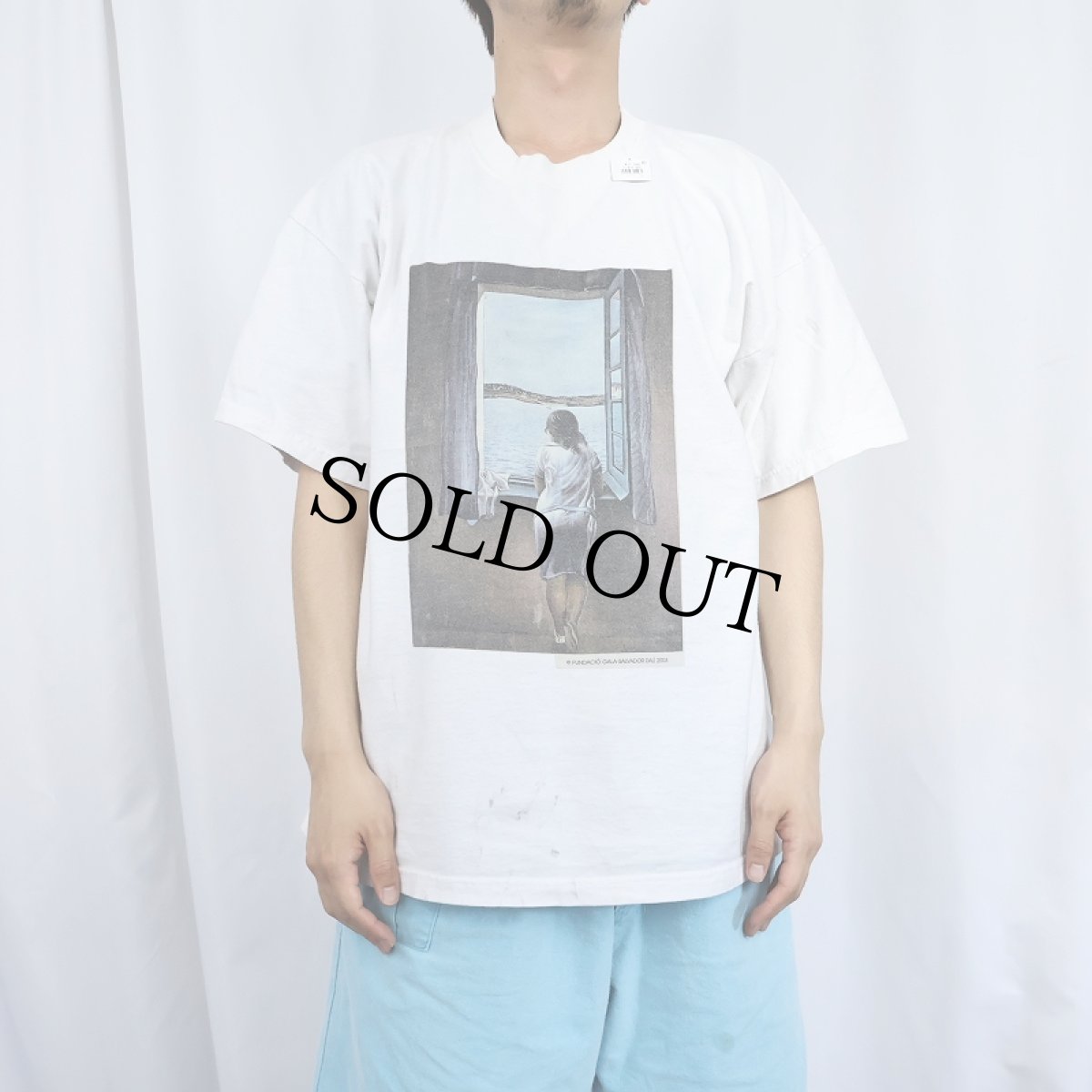 画像2: 2000's SALVADOR DALI "Young Woman at a Window" アートプリントTシャツ XL (2)