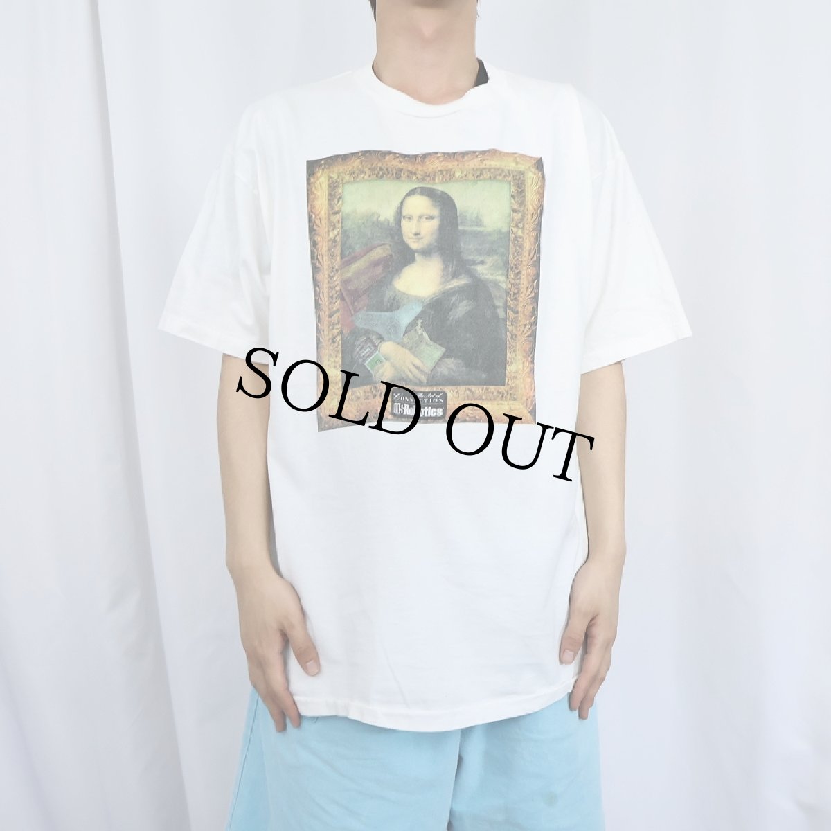 画像2: 90's LEONARDO DA VINCI USA製 "Mona Lisa" アートプリントTシャツ XL (2)
