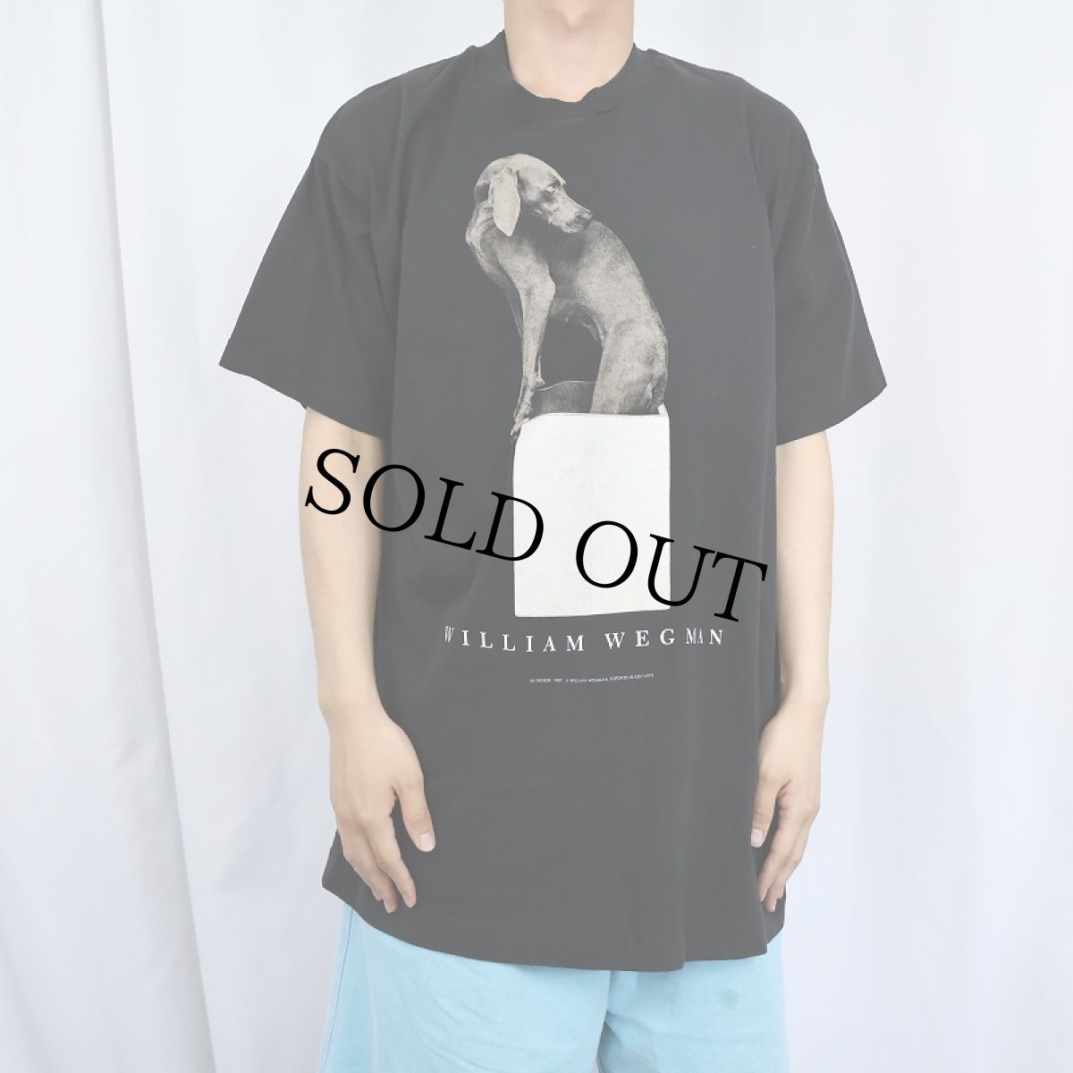 画像2: 90's WILLIAM WEGMAN USA製 アートプリントTシャツ BLACK XL (2)