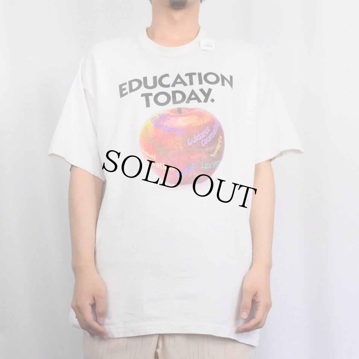 画像3: 90's CANADA製 "EDUCATION TODAY." フルーツプリントTシャツ XL (3)