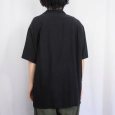 画像3: AXIST ストライプ柄切り替え シルク×コットン ロカビリーシャツ XL (3)
