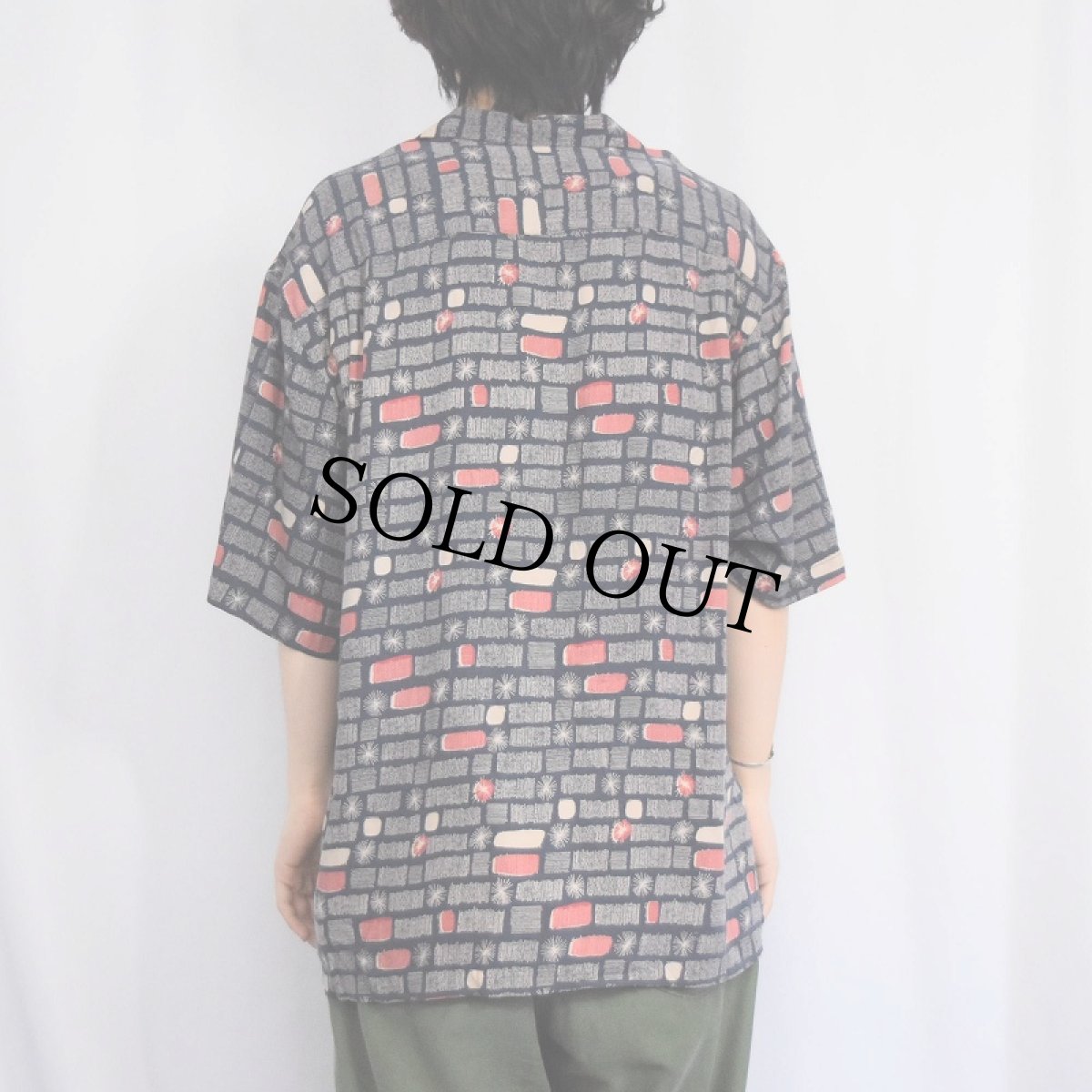 画像3: 90's〜2000's NAT NAST 総柄 シルクオープンカラーシャツ L (3)