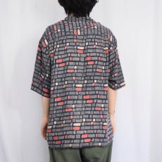 画像3: 90's〜2000's NAT NAST 総柄 シルクオープンカラーシャツ L (3)
