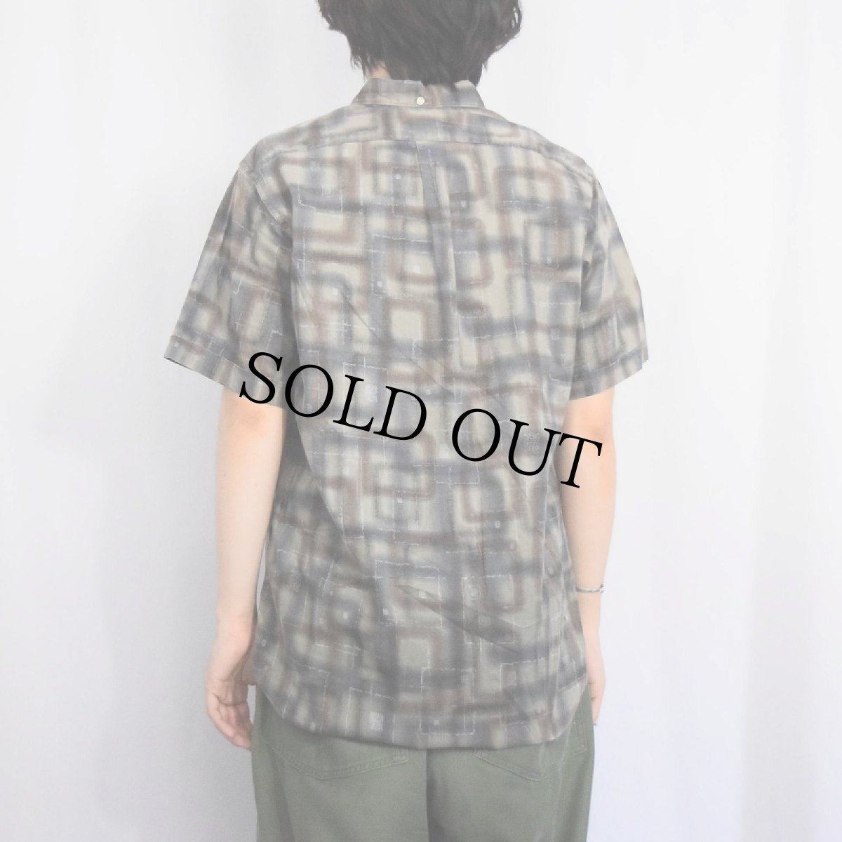 画像3: 60's PENNEY'S TOWNCRAFT 総柄 プルオーバーコットンボタンダウンシャツ M (3)