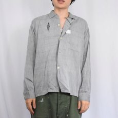 画像2: 60's Designes by CAMPUS USA製 刺繍入り オープンカラーシャツ M (2)