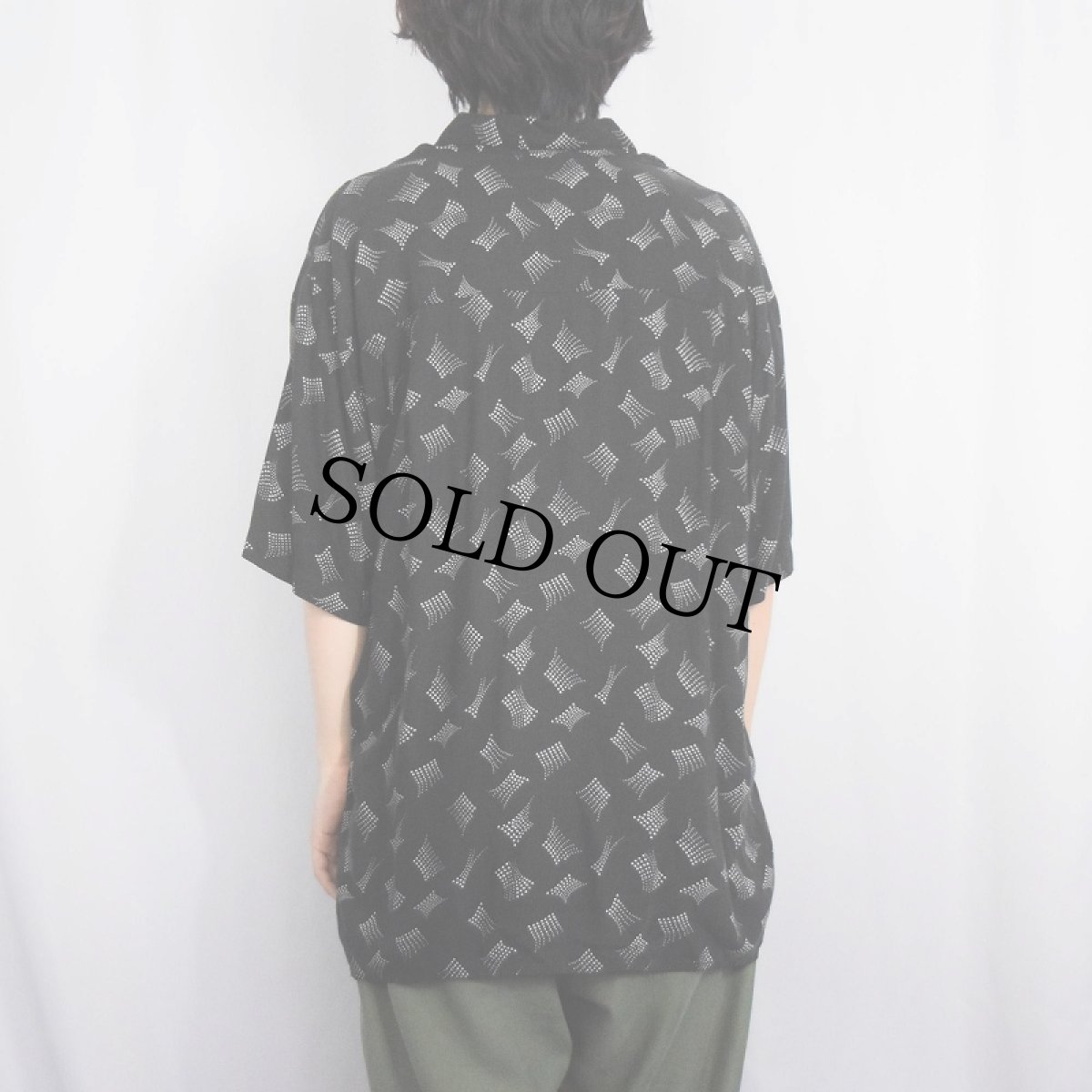 画像3: JOHN HENRY 総柄 レーヨンシャツ BLACK XL (3)
