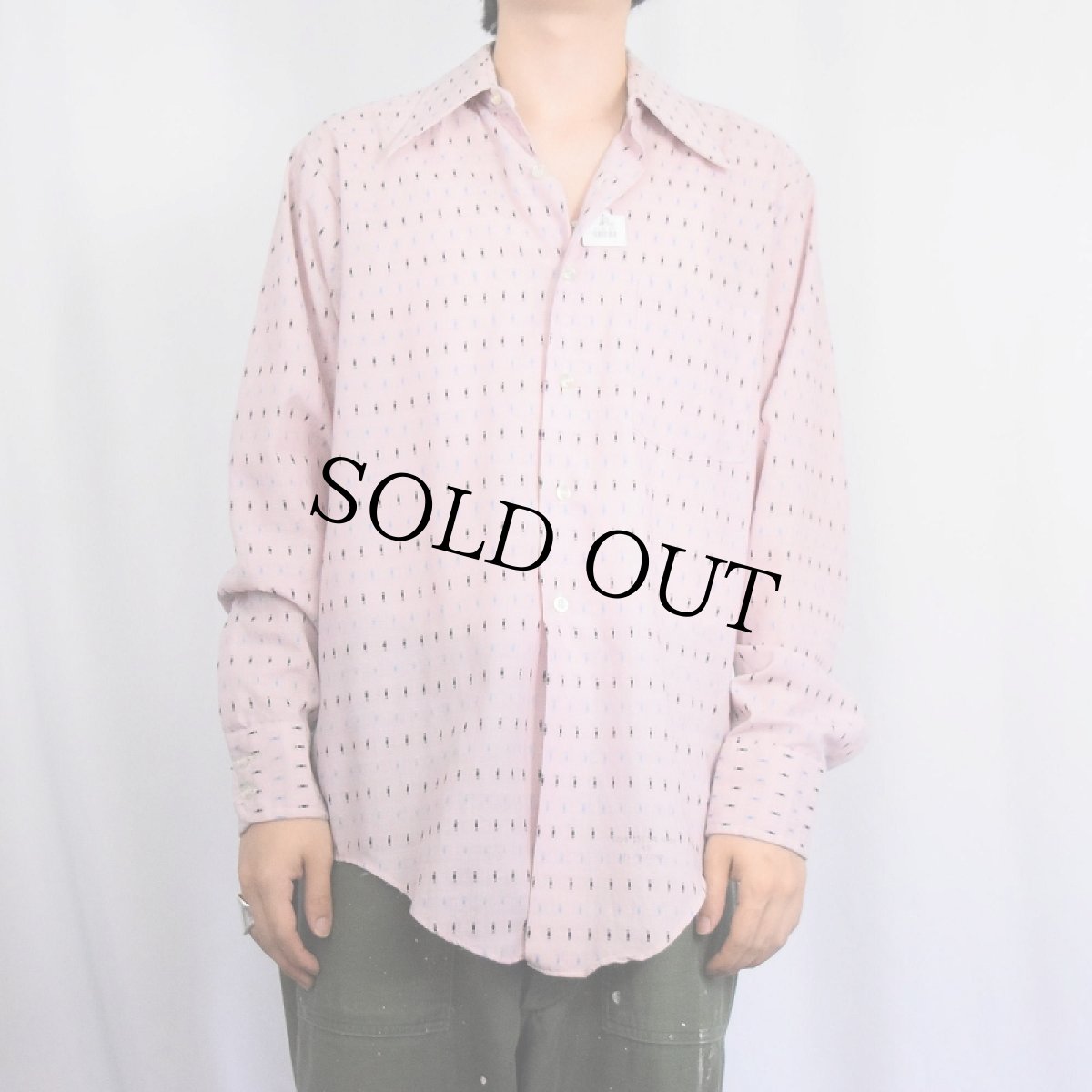 画像2: 70's Kmart 総柄 ポリエステル×コットンシャツ SIZE15 1/2 (2)