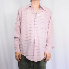 画像2: 70's Kmart 総柄 ポリエステル×コットンシャツ SIZE15 1/2 (2)
