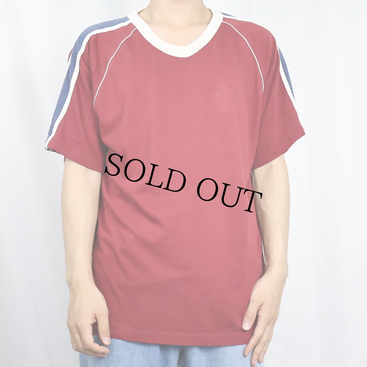 画像2: 70's NIKE オレンジタグ USA製 Vネック ロゴプリントTシャツ XL (2)