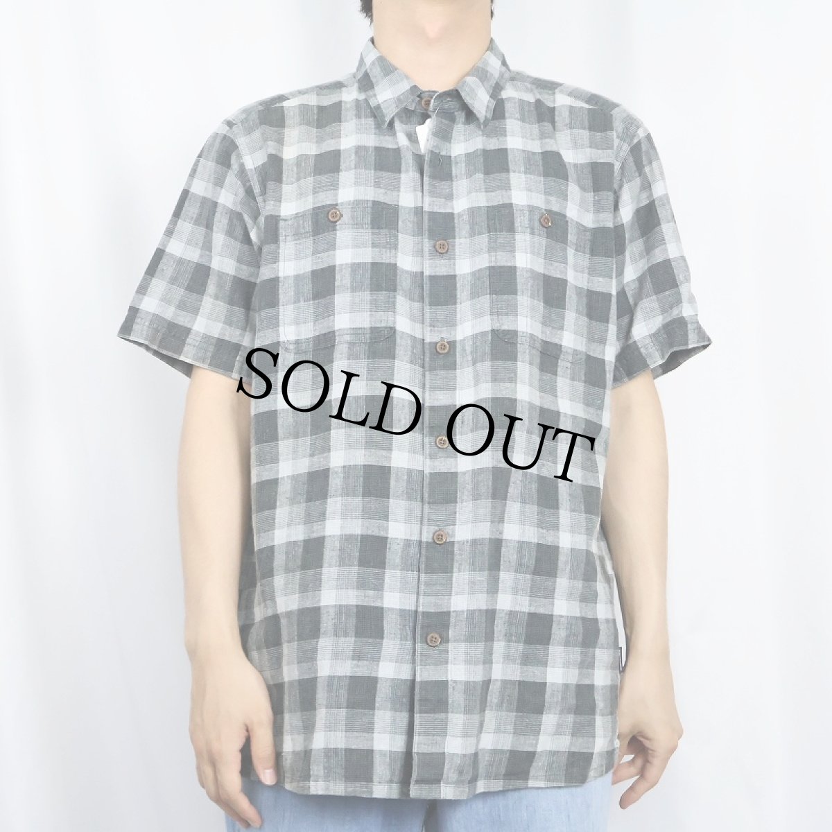 画像2: 2014SS Patagonia チェック柄 コットンシャツ M (2)