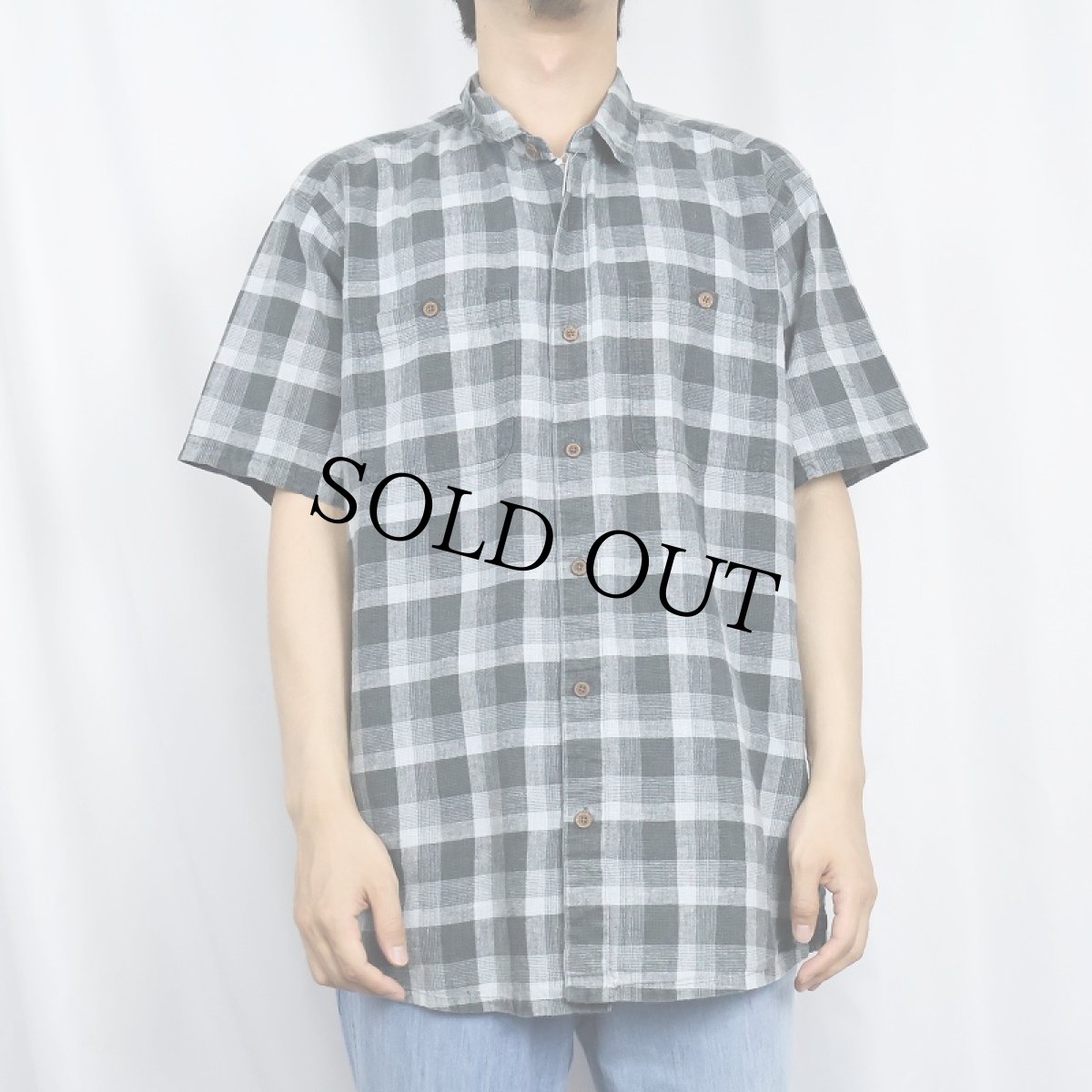 画像2: 2014SS Patagonia チェック柄 コットンシャツ L (2)