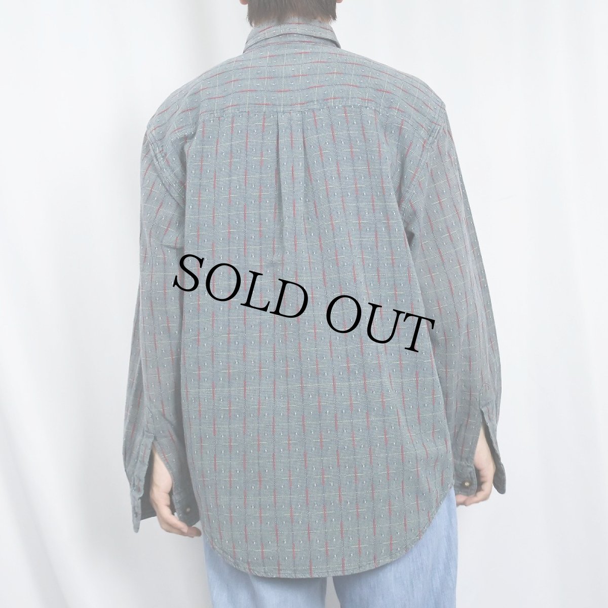 画像3: THE TERRITORY AHEAD 総柄織り コットンボタンダウンシャツ M (3)