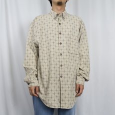画像2: THE TERRITORY AHEAD チェック柄織り コットンボタンダウンシャツ XL (2)