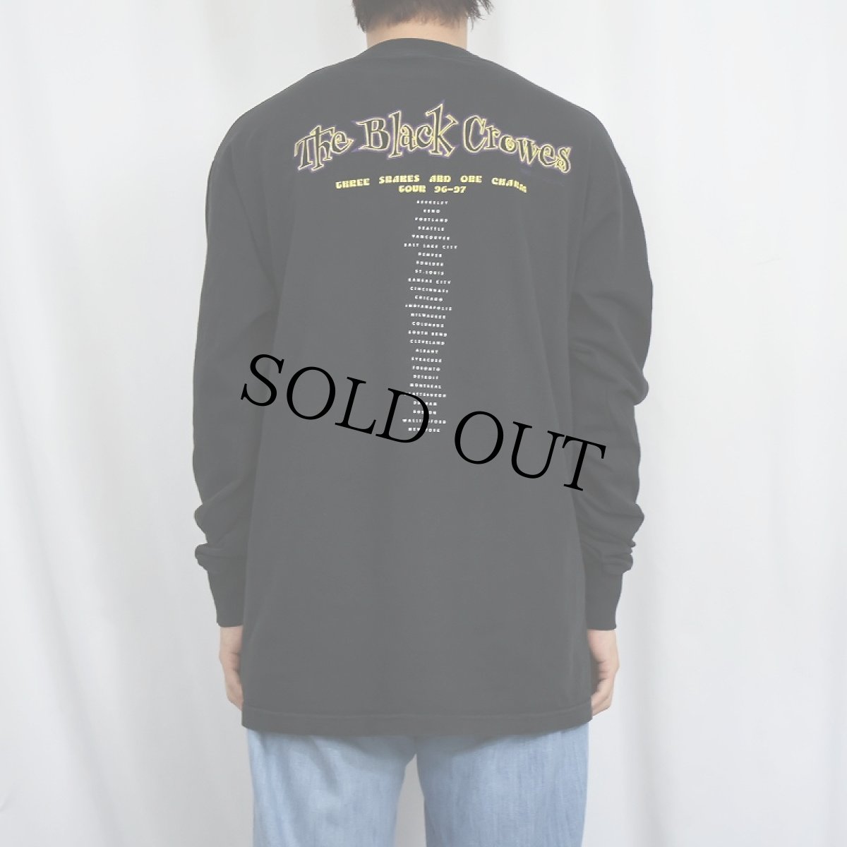 画像4: 90's The Black Crowes "Three Snakes and One Charm Tour 96-97" ロックバンドツアーロンT BLACK L (4)