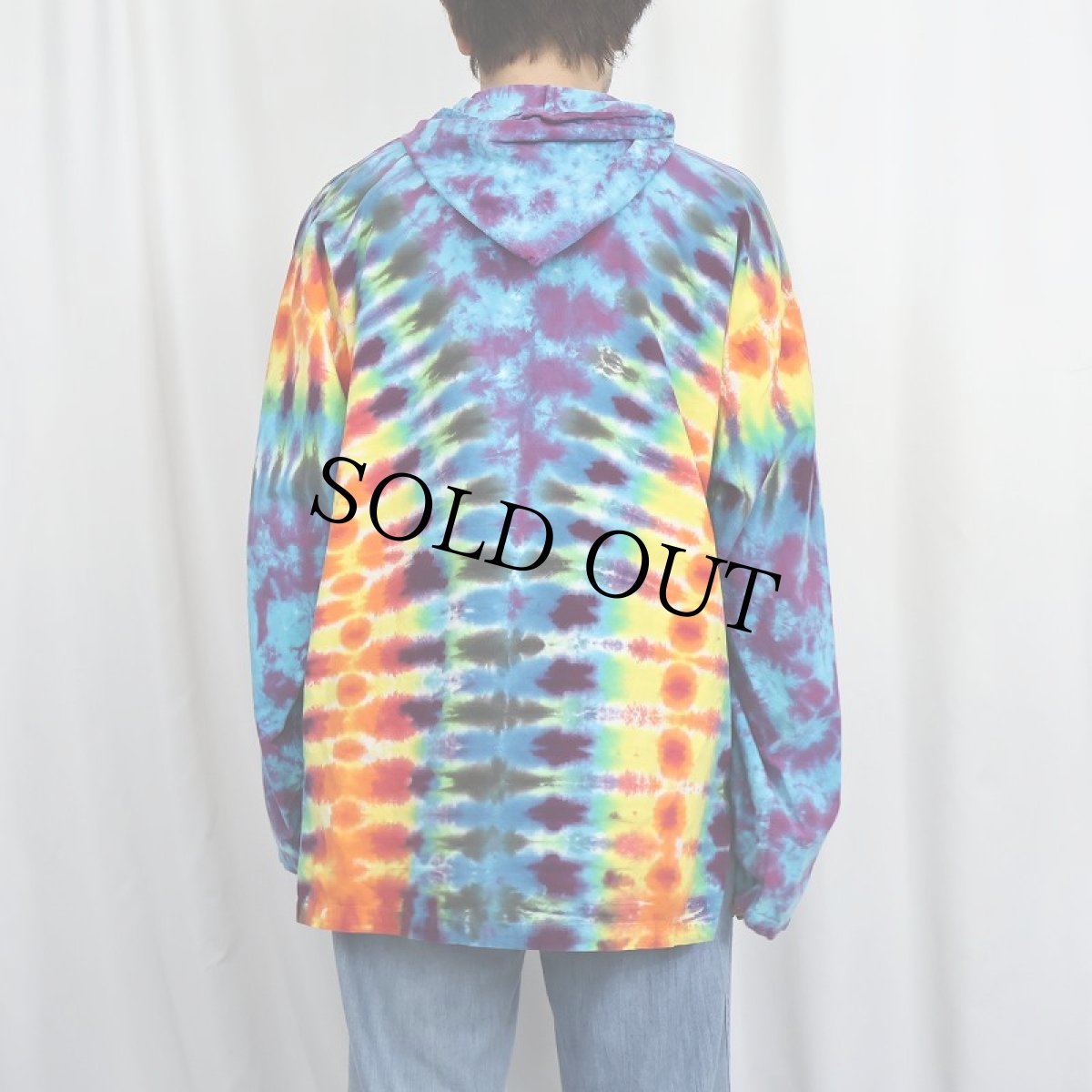 画像3: タイダイ染め コットンプルオーバーパーカー (3)