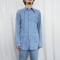 画像2: 70's machII by Arrow CANADA製 "Peace Love" 総柄シャツ SIZE15-15 1/2 (2)