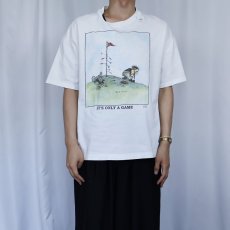 画像2: 90's GARY PATTERSON "IT'S ONLY A GAME" イラストプリントTシャツ (2)