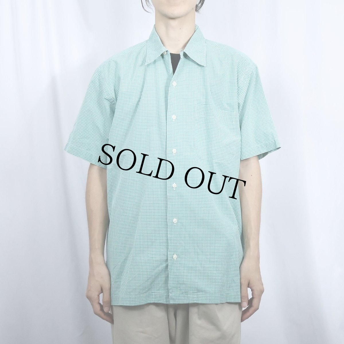 画像2: POLO Ralph Lauren "BROMLEY" ギンガムチェック柄 コットンオープンカラーシャツ M (2)