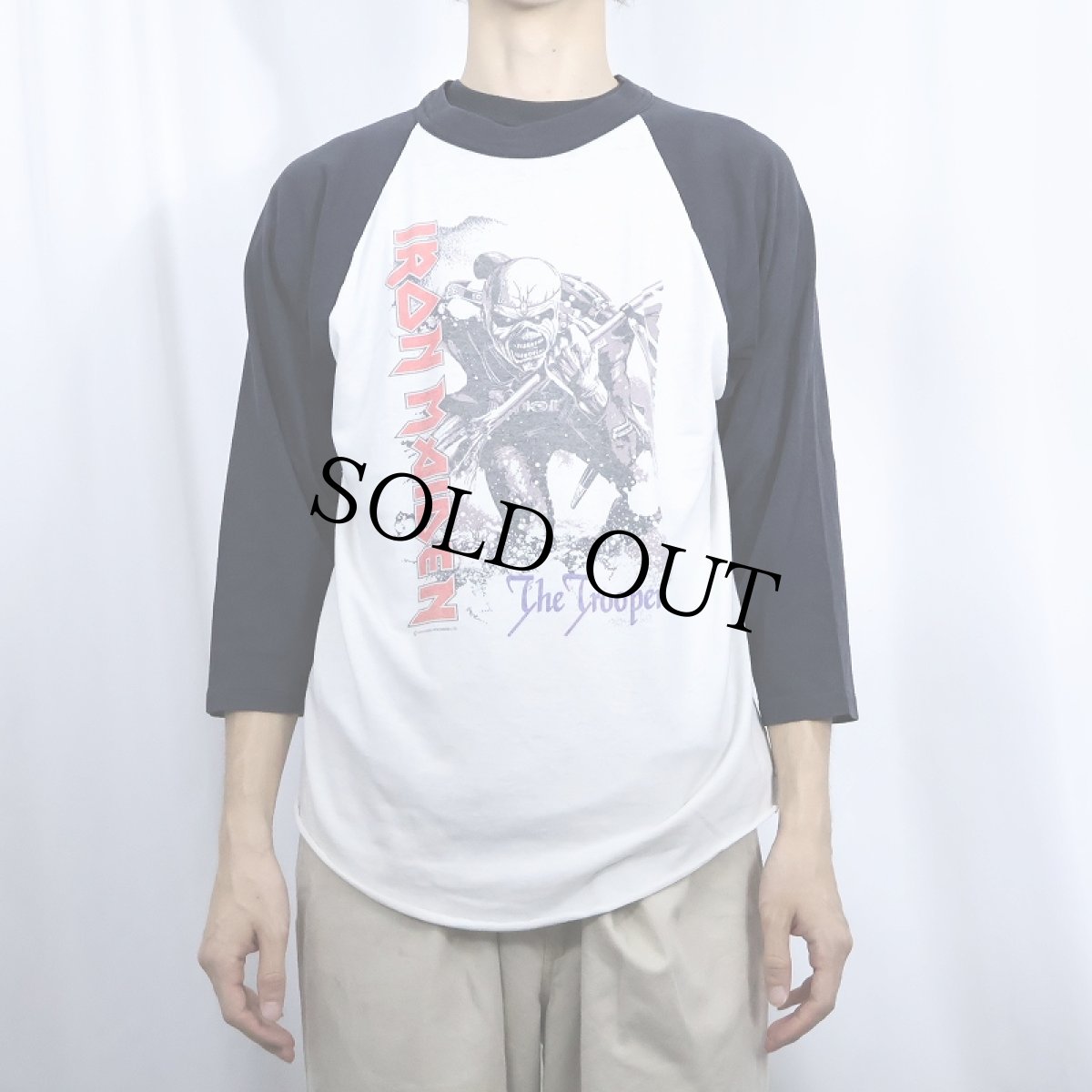 画像3: 90's IRON MAIDEN "The Trooper" ヘヴィメタルバンドラグランTシャツ M (3)