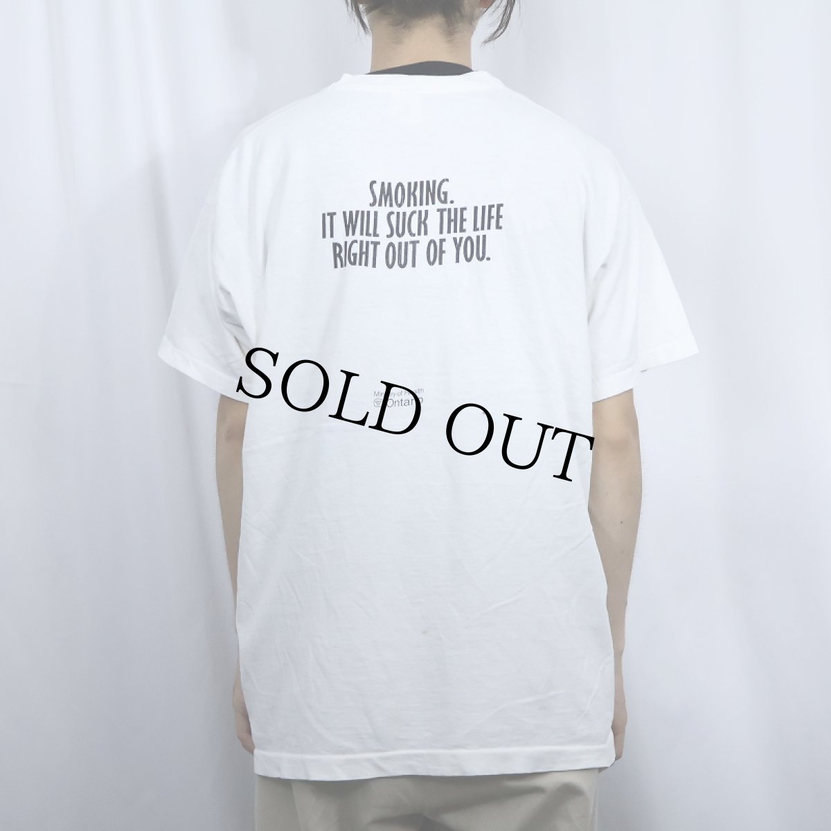 画像4: 90's Ministry of Health USA製 "SMOKING. IT WILL SUCK THE LIFE..." プリントTシャツ XL (4)