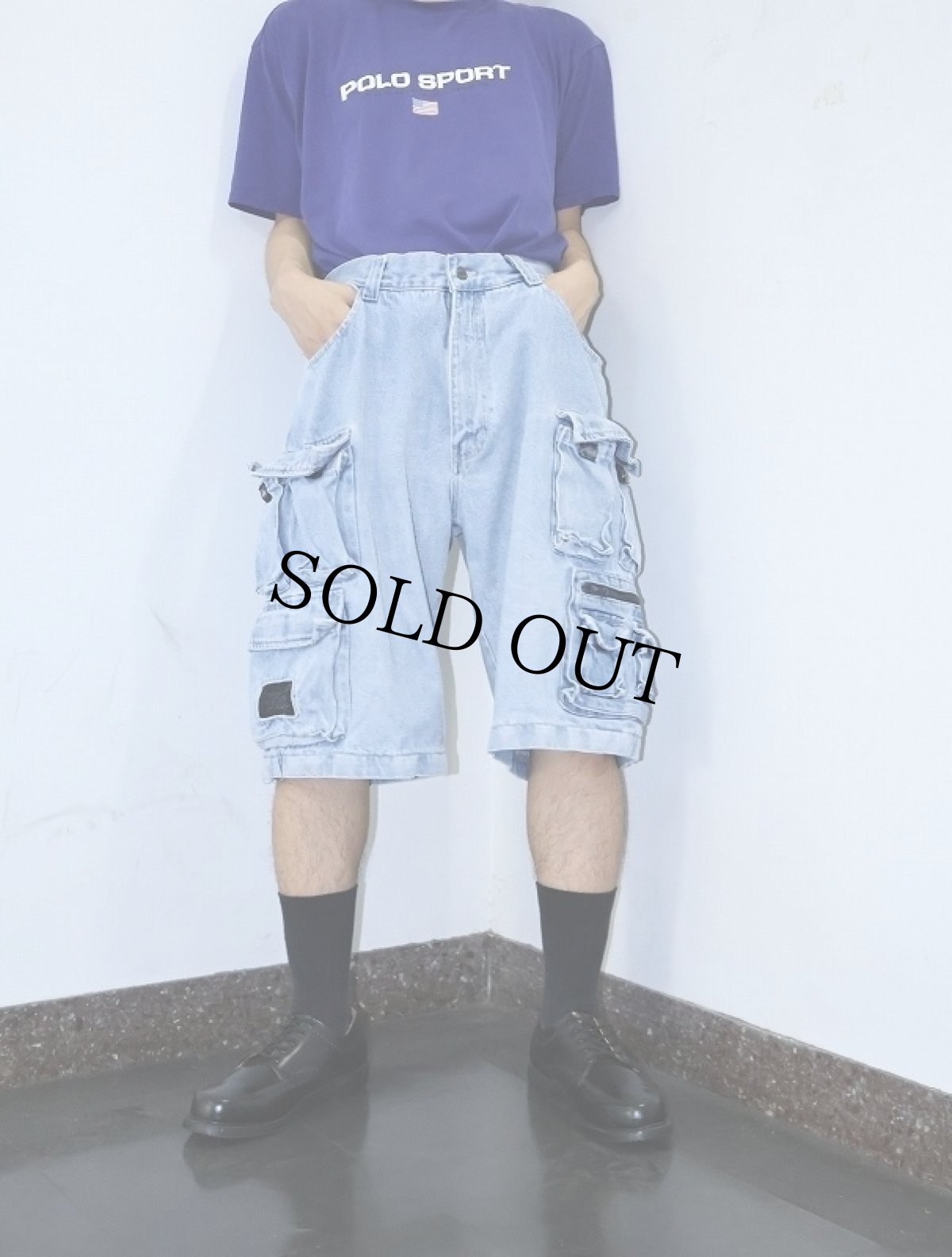 画像3: machine デニムカーゴショーツ W35 (3)