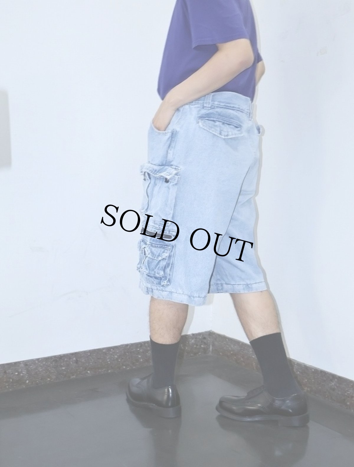 画像4: machine デニムカーゴショーツ W35 (4)