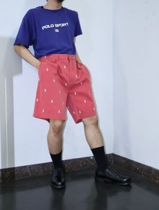 画像1: POLO Ralph Lauren ロゴ刺繍 2タック コットンチノショーツ W33 (1)