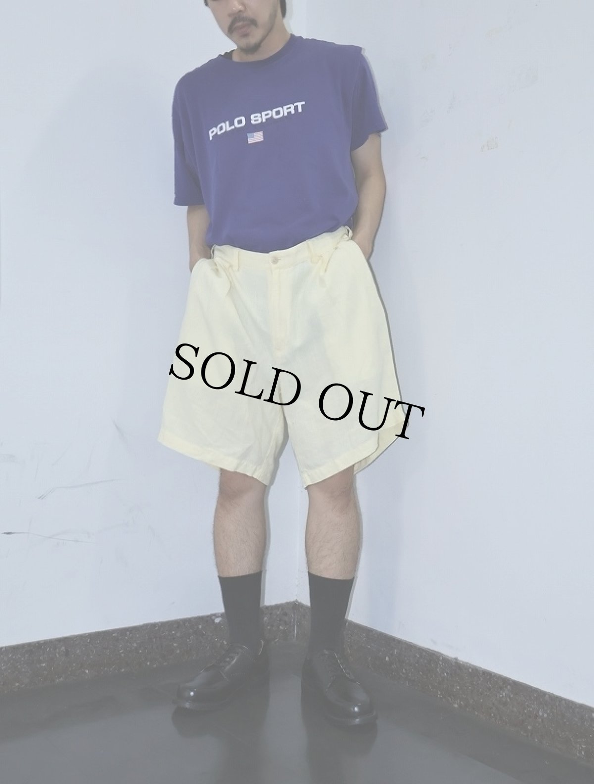 画像2: POLO Ralph Lauren "TYLER SHORT" リネン 2タックショーツ W33 (2)