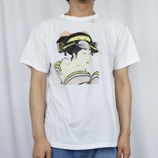 画像2: 80〜90's 歌川国政 "岩井粂三郎の千代" 浮世絵プリントTシャツ (2)