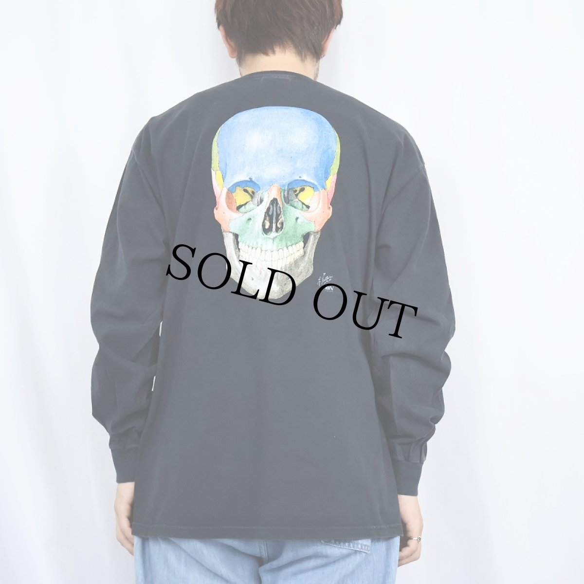 画像4: Frank H.Netter スカルイラストプリントロンT BLACK L (4)