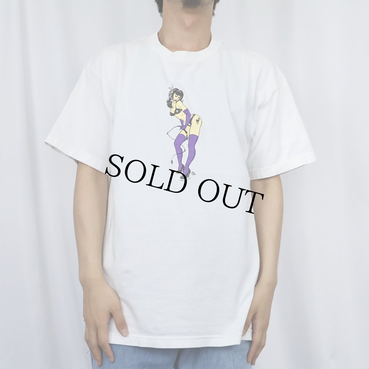 画像2: 90's Alan Forbes USA製 イラストプリントTシャツ L (2)