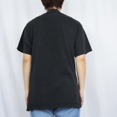画像3: 猫 ロウブロウアートプリントTシャツ BLACK L (3)