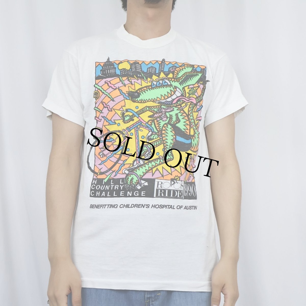 画像2: 90's KOZIK "HILL COUNTRY CHALLENGE" アートプリントTシャツ L (2)