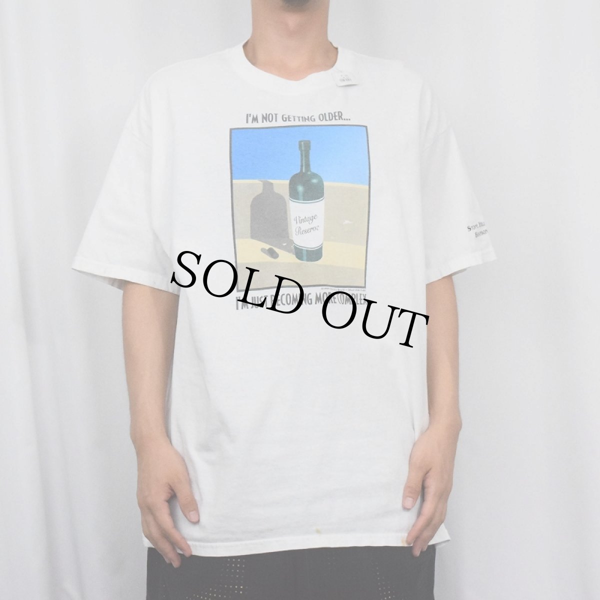 画像2: 90's Chris's Stuff "I'M NOT GETTING OLDER..." ワインプリントTシャツ XL (2)