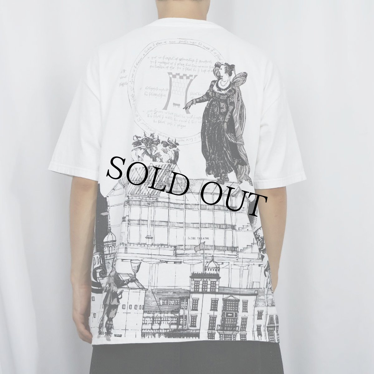 画像4: 【SALE】 William Shakespeare "The Globe" 作家大判プリントTシャツ (4)
