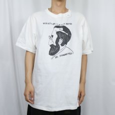 画像2: 90's Sigmund Freud "WHAT'S ON A MAN'S MIND" 騙し絵アートプリントTシャツ (2)