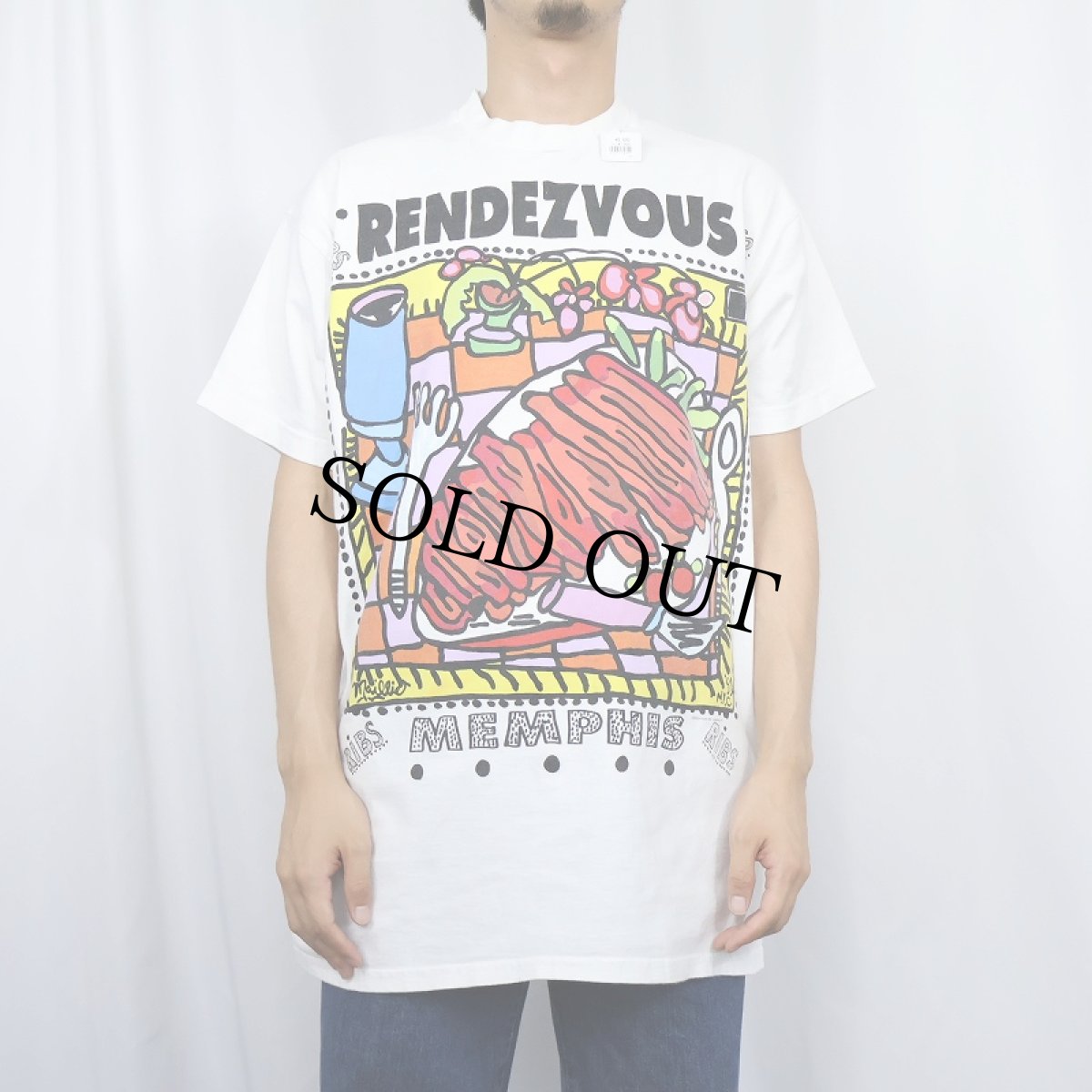 画像2: 90's RENDEZVOUS レストランプリントTシャツ (2)