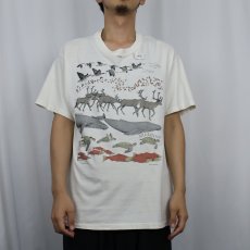 画像2: 90's LIBERTY GRAPHICS USA製 "MIGRATION" アニマルプリントTシャツ L (2)