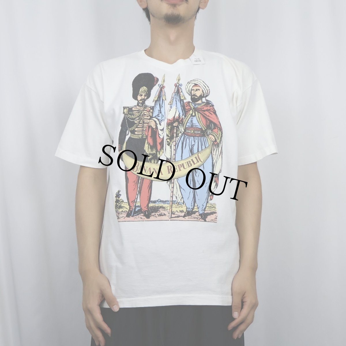 画像3: 90's BANANA REPUBLIC USA製 イラストプリントTシャツ M (3)