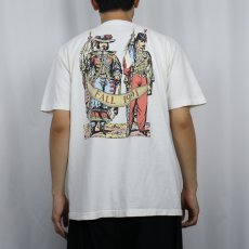 画像4: 90's BANANA REPUBLIC USA製 イラストプリントTシャツ M (4)