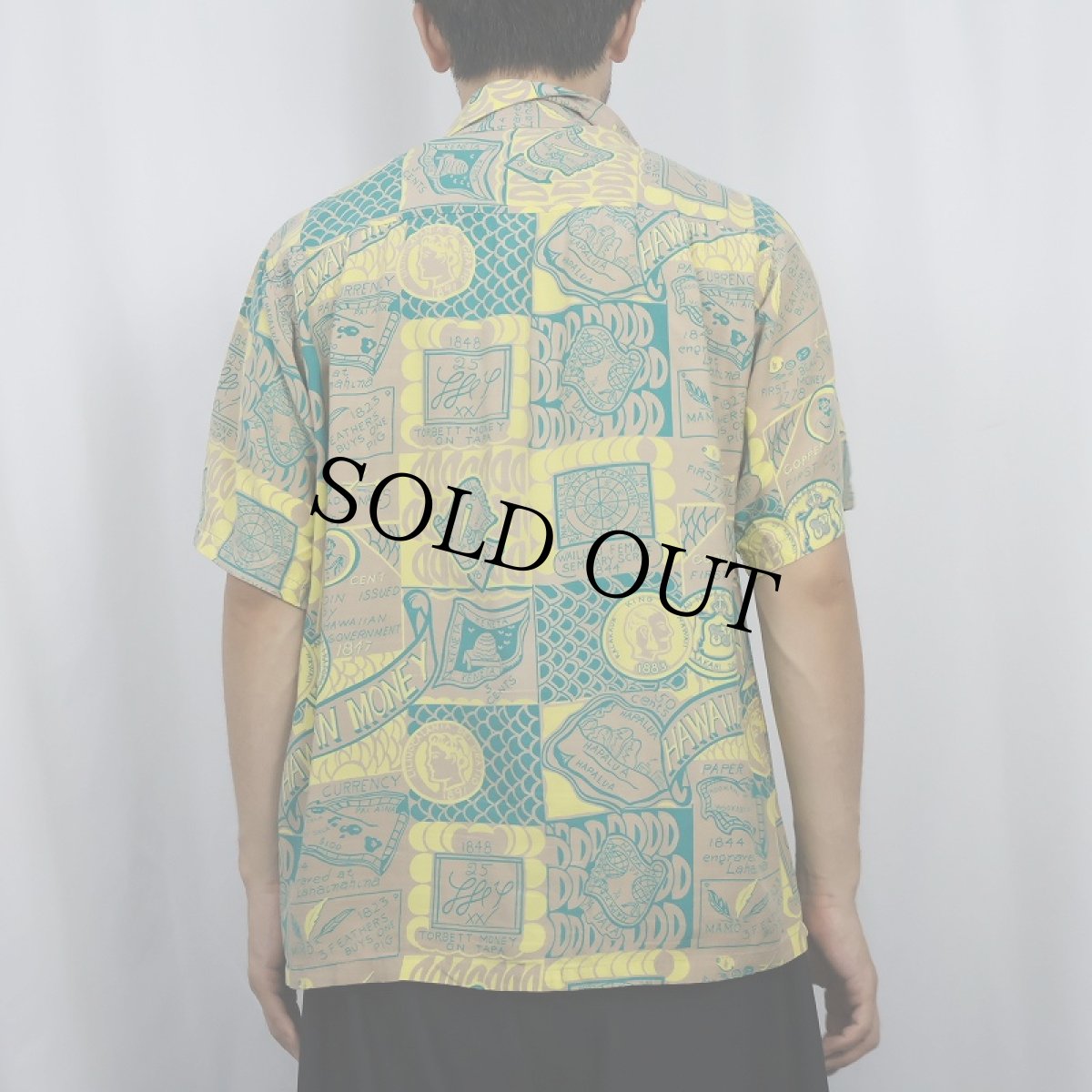 画像3: 40's Surfriders オールオーバーパターン レーヨンアロハシャツ L (3)