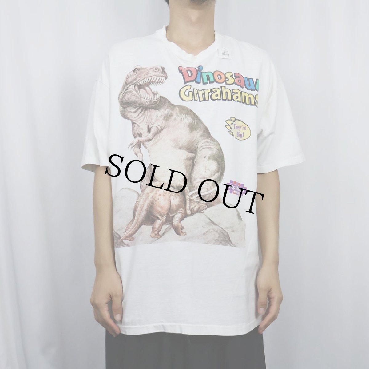 画像3: 90's Mother's COOKIES USA製 "Dinosaur Grrrahams" 食品メーカープリントTシャツ XL (3)