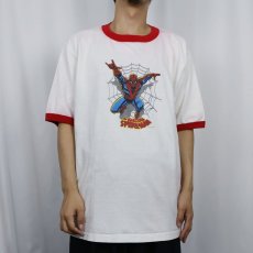 画像2: 2001 SPIDER-MAN USA製 キャラクタープリントリンガーTシャツ XL (2)