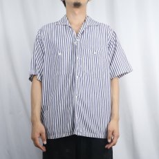画像2: 50's PENNY'S TOWNCRAFT ストライプ柄 コットンオープンカラーシャツ L (2)