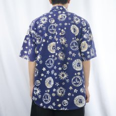 画像3: 90's LANDS' END USA製 太陽&月 コットンシャツ M (3)