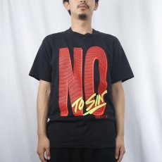 画像3: 90's USA製 "NO TO SIN YES TO JESUS" ジーザスプリントTシャツ BLACK L (3)