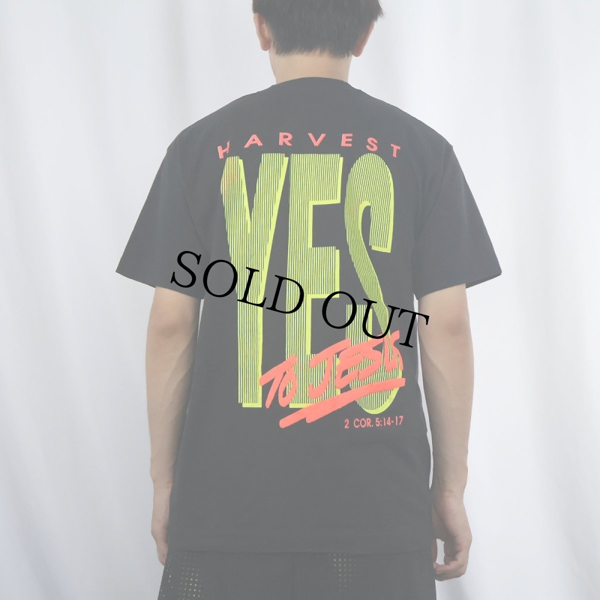画像4: 90's USA製 "NO TO SIN YES TO JESUS" ジーザスプリントTシャツ BLACK L (4)