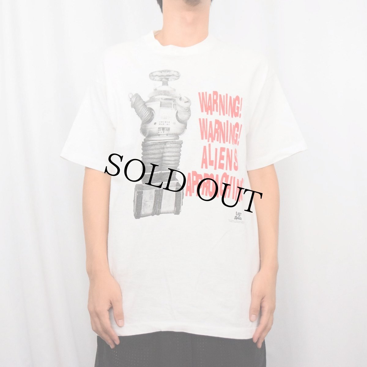 画像2: 90's LOST IN SPACE USA製 "WARNING! WARNING!..." SFテレビドラマプリントTシャツ L (2)
