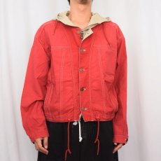 画像2: ON THE ROAD レイヤードデザイン コットン×ナイロンジャケット XL (2)