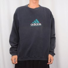 画像2: 90's adidas EQUIPMENT ロゴ刺繍スウェット NAVY M (2)